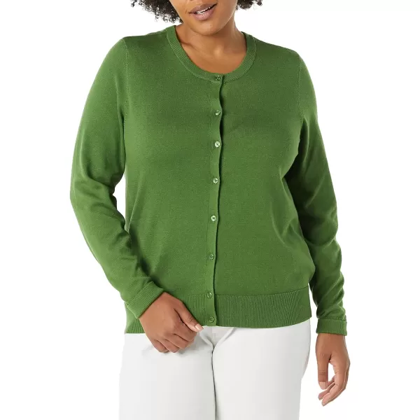 Amazon Essentials Womens Lightweight Crewneck Cardigan Sweater Available in Plus SizeLight Jade Green