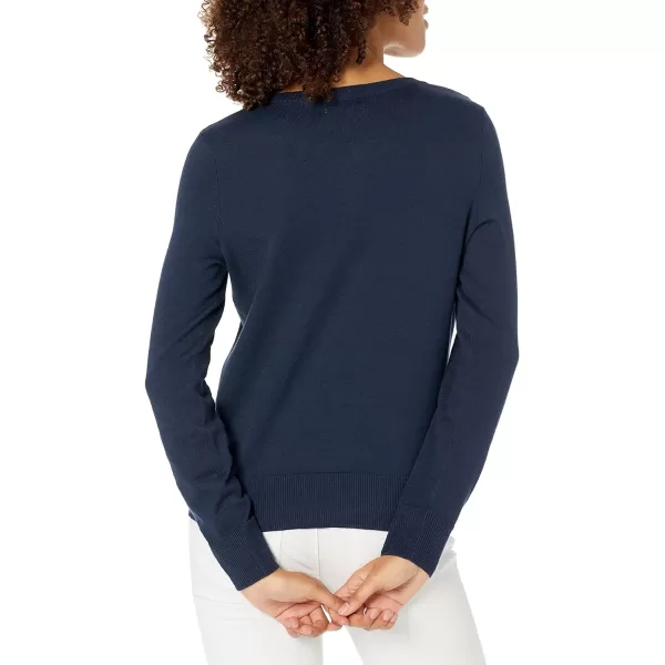 Amazon Essentials Womens Lightweight Crewneck Cardigan Sweater Available in Plus SizeNavy