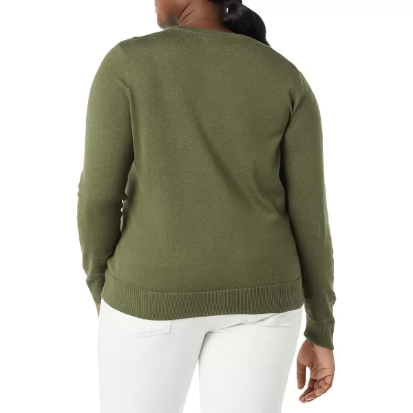 Amazon Essentials Womens Lightweight Crewneck Cardigan Sweater Available in Plus SizeOlive