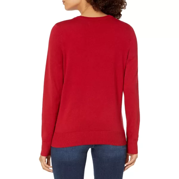 Amazon Essentials Womens Lightweight Crewneck Cardigan Sweater Available in Plus SizeRed