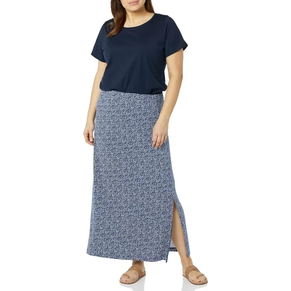 Amazon Essentials Womens Lightweight Knit Maxi SkirtNavy Dots