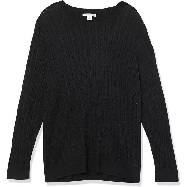 Amazon Essentials Womens Lightweight LongSleeve Cable Crewneck Sweater Available in Plus SizeBlack