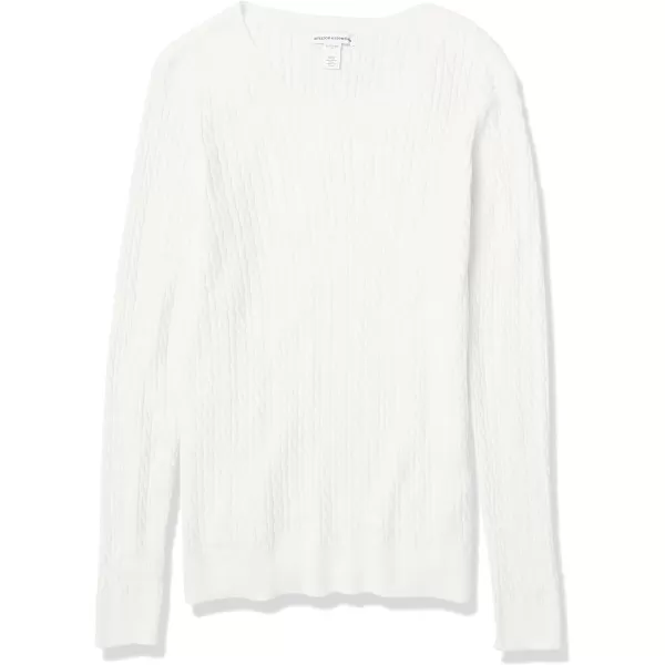 Amazon Essentials Womens Lightweight LongSleeve Cable Crewneck Sweater Available in Plus SizeIvory