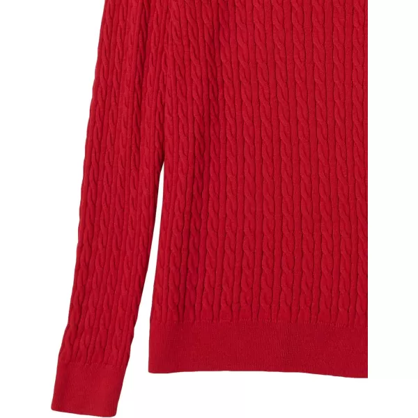 Amazon Essentials Womens Lightweight LongSleeve Cable Crewneck Sweater Available in Plus SizeRed