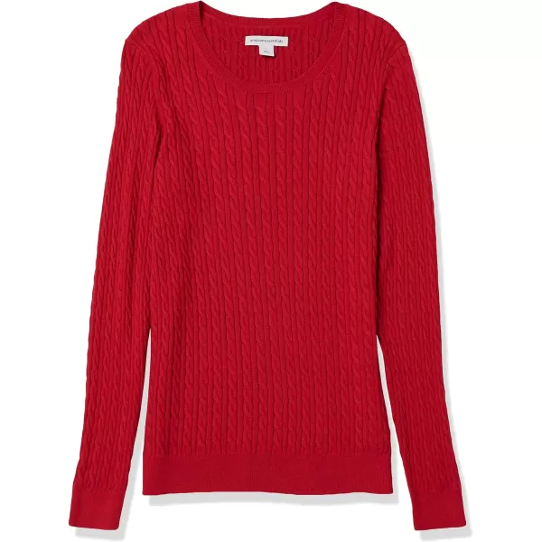 Amazon Essentials Womens Lightweight LongSleeve Cable Crewneck Sweater Available in Plus SizeRed