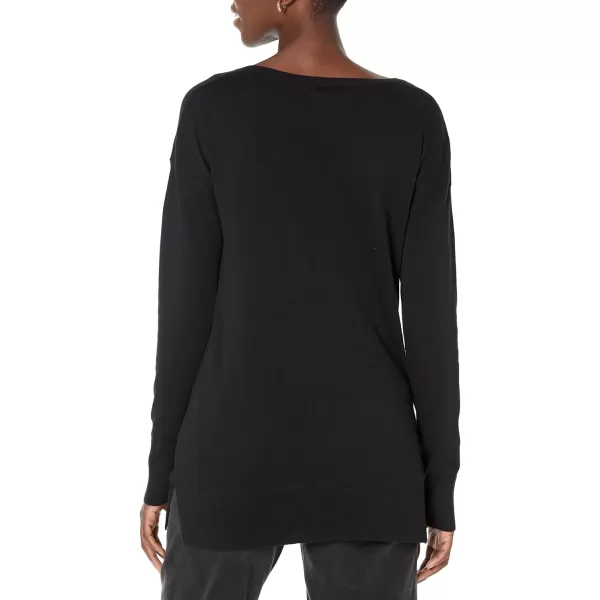 Amazon Essentials Womens Lightweight LongSleeve Crew Neck Tunic Sweater Available in Plus SizeBlack