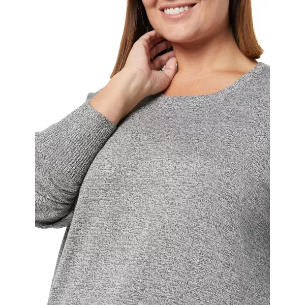 Amazon Essentials Womens Lightweight LongSleeve Crew Neck Tunic Sweater Available in Plus SizeCharcoal Marl