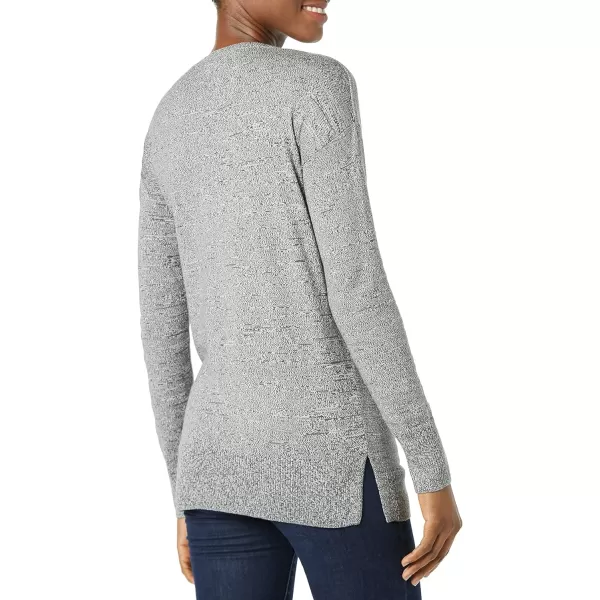 Amazon Essentials Womens Lightweight LongSleeve Crew Neck Tunic Sweater Available in Plus SizeCharcoal Marl