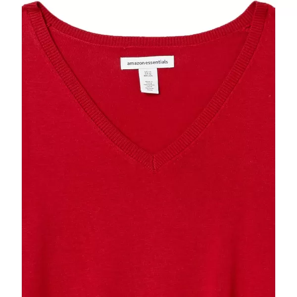 Amazon Essentials Womens Lightweight LongSleeve VNeck Tunic Sweater Available in Plus SizeRed