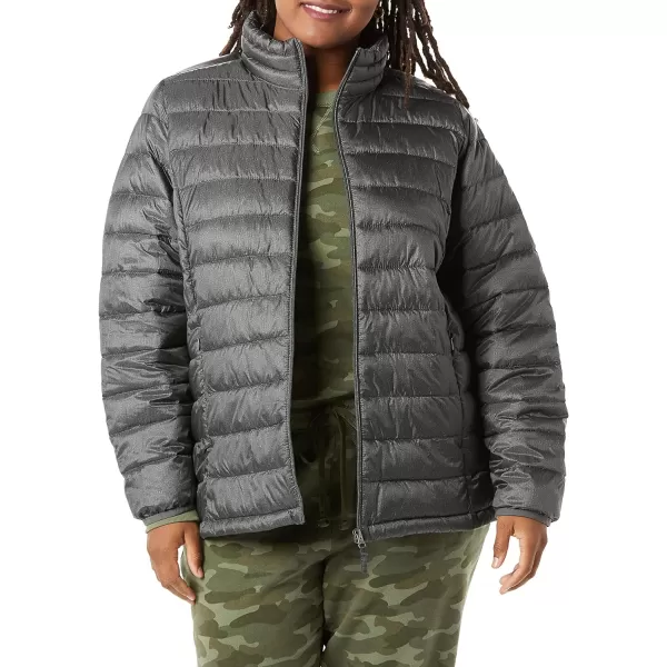 Amazon Essentials Womens Lightweight LongSleeve WaterResistant Puffer Jacket Available in Plus SizeCharcoal Heather