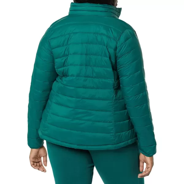 Amazon Essentials Womens Lightweight LongSleeve WaterResistant Puffer Jacket Available in Plus SizeDark Emerald Green