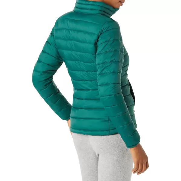 Amazon Essentials Womens Lightweight LongSleeve WaterResistant Puffer Jacket Available in Plus SizeDark Emerald Green