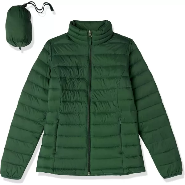 Amazon Essentials Womens Lightweight LongSleeve WaterResistant Puffer Jacket Available in Plus SizeDark Green