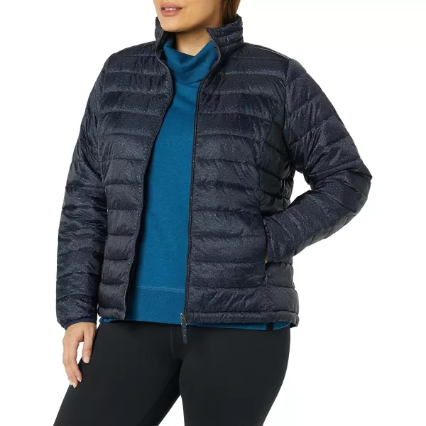 Amazon Essentials Womens Lightweight LongSleeve WaterResistant Puffer Jacket Available in Plus SizeNavyBlack Cheetah