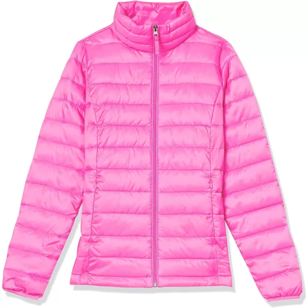 Amazon Essentials Womens Lightweight LongSleeve WaterResistant Puffer Jacket Available in Plus SizeNeon Pink