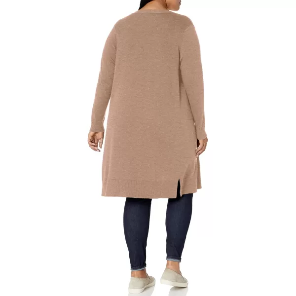 Amazon Essentials Womens Lightweight Longer Length Cardigan Sweater Available in Plus SizeCamel