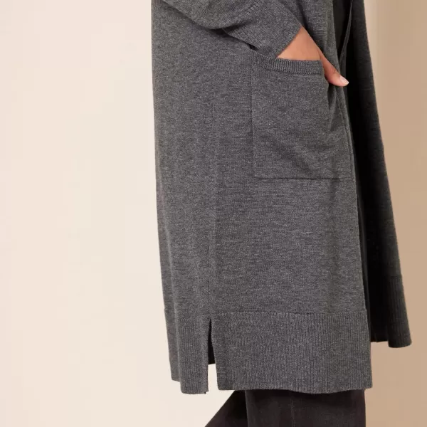 Amazon Essentials Womens Lightweight Longer Length Cardigan Sweater Available in Plus SizeCharcoal Heather