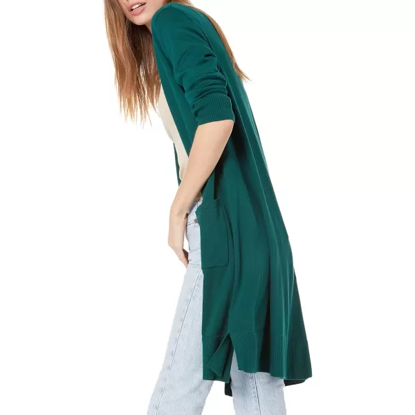 Amazon Essentials Womens Lightweight Longer Length Cardigan Sweater Available in Plus SizeDark Green