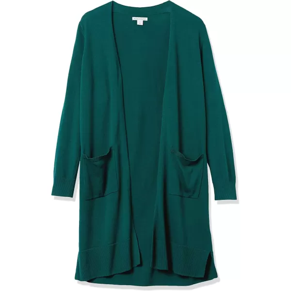 Amazon Essentials Womens Lightweight Longer Length Cardigan Sweater Available in Plus SizeDark Green