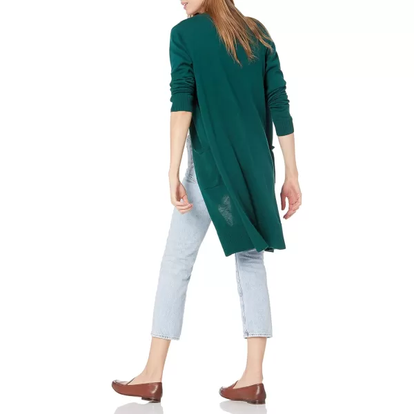 Amazon Essentials Womens Lightweight Longer Length Cardigan Sweater Available in Plus SizeDark Green