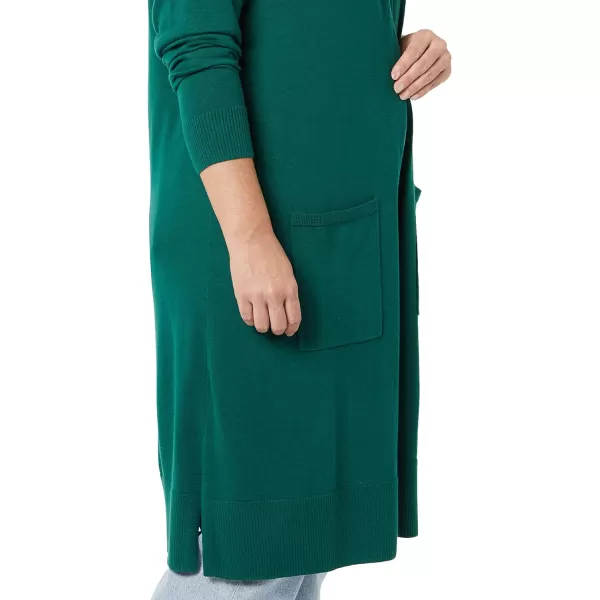 Amazon Essentials Womens Lightweight Longer Length Cardigan Sweater Available in Plus SizeDark Green