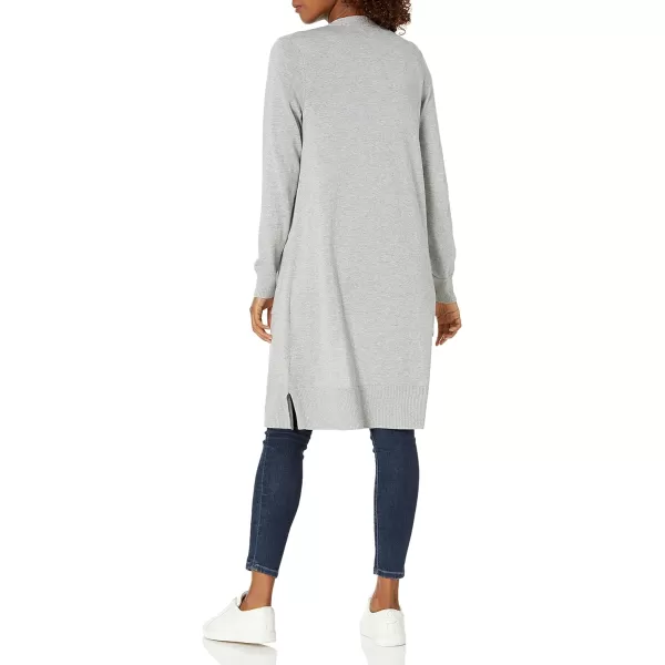 Amazon Essentials Womens Lightweight Longer Length Cardigan Sweater Available in Plus SizeLight Grey Heather