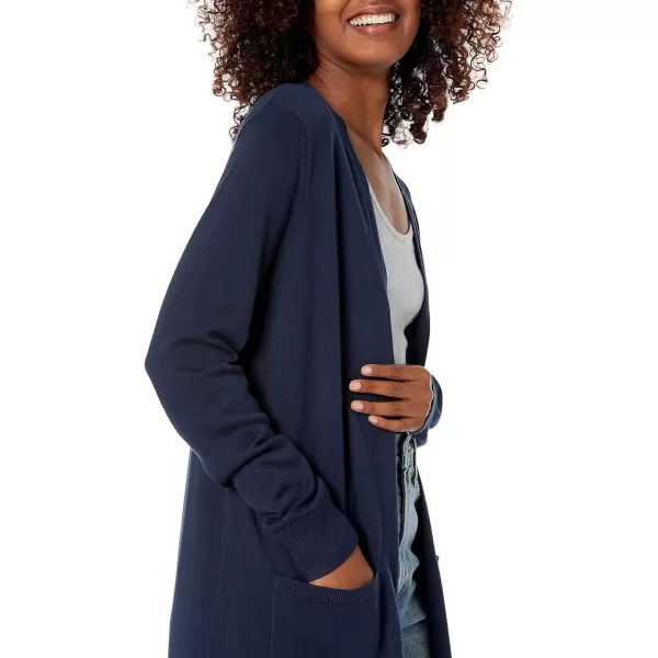 Amazon Essentials Womens Lightweight Longer Length Cardigan Sweater Available in Plus SizeNavy