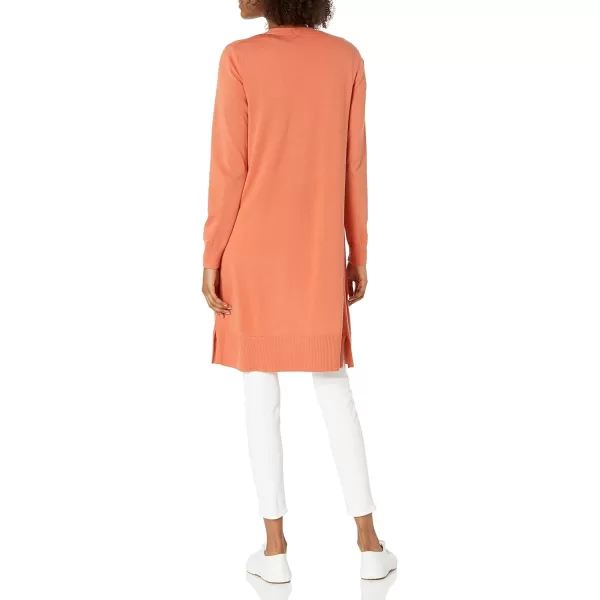 Amazon Essentials Womens Lightweight Longer Length Cardigan Sweater Available in Plus SizeRust Orange