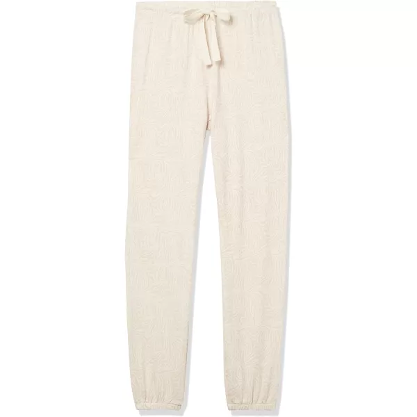 Amazon Essentials Womens Lightweight Lounge Terry Jogger Pajama Pant Available in Plus SizeLight Beige Zebra Stripe