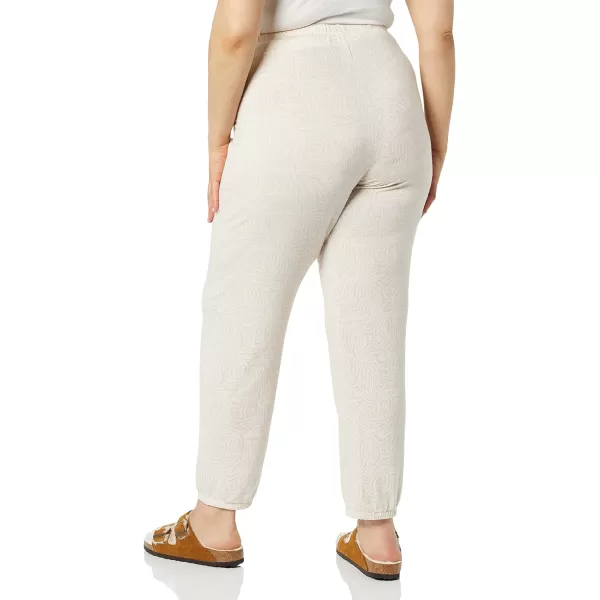 Amazon Essentials Womens Lightweight Lounge Terry Jogger Pajama Pant Available in Plus SizeLight Beige Zebra Stripe