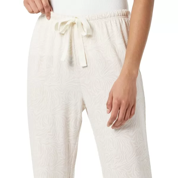 Amazon Essentials Womens Lightweight Lounge Terry Jogger Pajama Pant Available in Plus SizeLight Beige Zebra Stripe