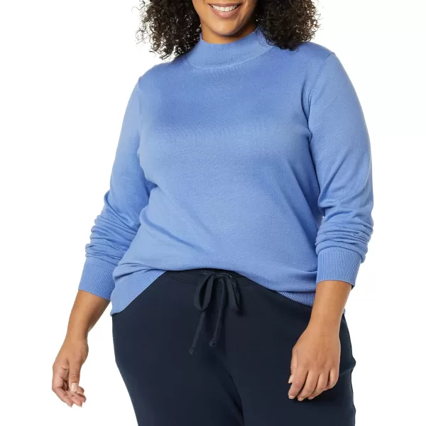 Amazon Essentials Womens Lightweight Mockneck Sweater Available in Plus SizeBlue