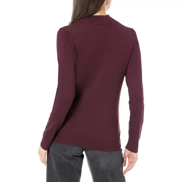 Amazon Essentials Womens Lightweight Mockneck Sweater Available in Plus SizeBurgundy