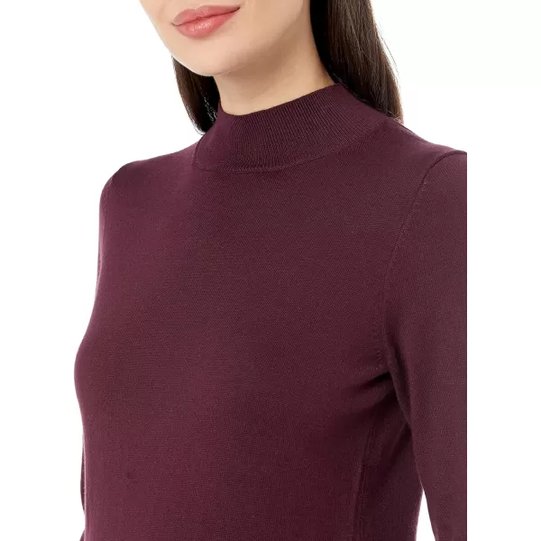 Amazon Essentials Womens Lightweight Mockneck Sweater Available in Plus SizeBurgundy