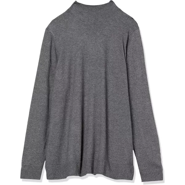 Amazon Essentials Womens Lightweight Mockneck Sweater Available in Plus SizeCharcoal Heather