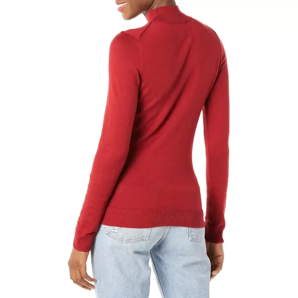 Amazon Essentials Womens Lightweight Mockneck Sweater Available in Plus SizeDark Red