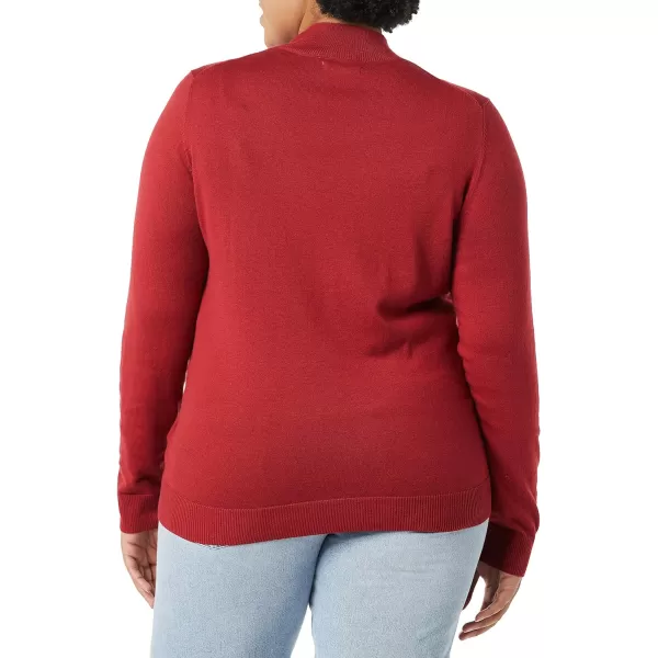 Amazon Essentials Womens Lightweight Mockneck Sweater Available in Plus SizeDark Red