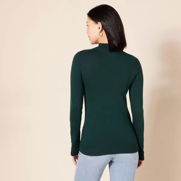 Amazon Essentials Womens Lightweight Mockneck Sweater Available in Plus SizeForest Green