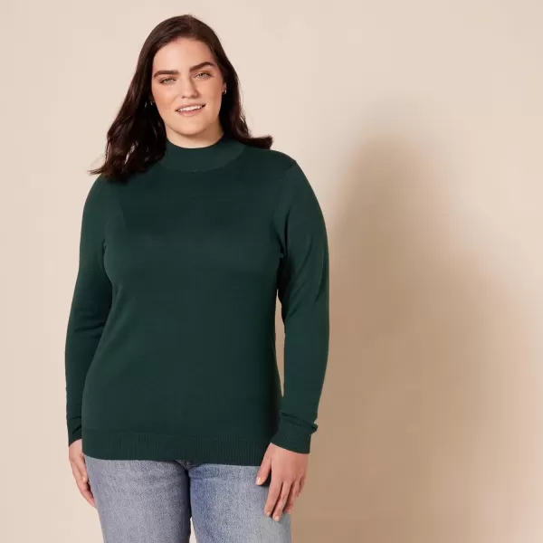 Amazon Essentials Womens Lightweight Mockneck Sweater Available in Plus SizeForest Green