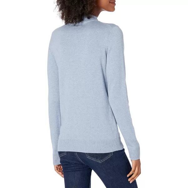 Amazon Essentials Womens Lightweight Mockneck Sweater Available in Plus SizeIndigo Blue Heather