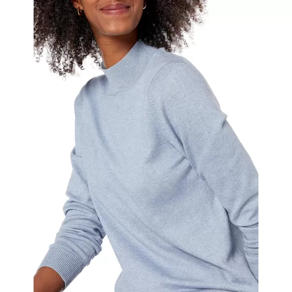 Amazon Essentials Womens Lightweight Mockneck Sweater Available in Plus SizeIndigo Blue Heather