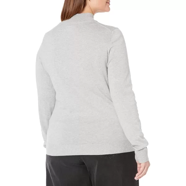 Amazon Essentials Womens Lightweight Mockneck Sweater Available in Plus SizeLight Grey Heather