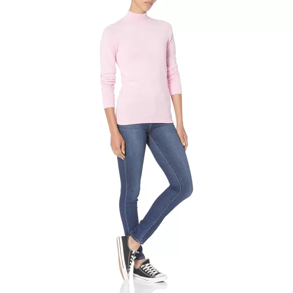 Amazon Essentials Womens Lightweight Mockneck Sweater Available in Plus SizeLight Pink