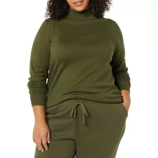 Amazon Essentials Womens Lightweight Mockneck Sweater Available in Plus SizeOlive