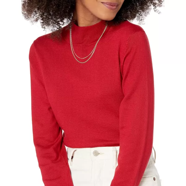 Amazon Essentials Womens Lightweight Mockneck Sweater Available in Plus SizeRed