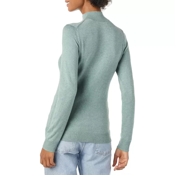 Amazon Essentials Womens Lightweight Mockneck Sweater Available in Plus SizeSage Green Heather