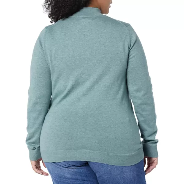 Amazon Essentials Womens Lightweight Mockneck Sweater Available in Plus SizeSage Green Heather