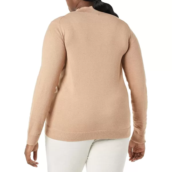 Amazon Essentials Womens Lightweight Mockneck Sweater Available in Plus SizeTaupe Heather