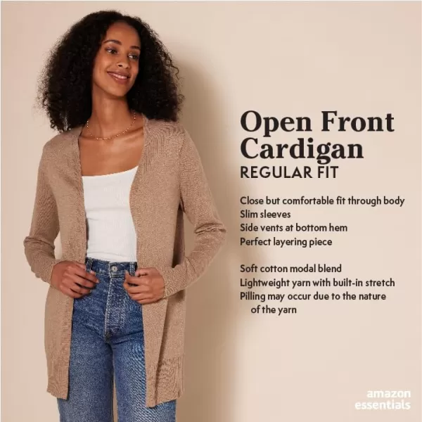 Amazon Essentials Womens Lightweight OpenFront Cardigan Sweater Available in Plus SizeBlack