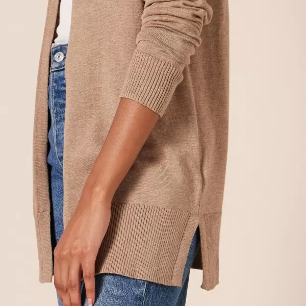 Amazon Essentials Womens Lightweight OpenFront Cardigan Sweater Available in Plus SizeCamel Heather